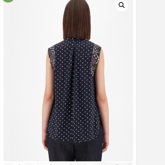 MaxMara Silk and jersey top Navy - Picture 4 of 11